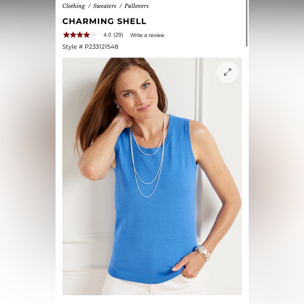 talbots charming shell pima cotton in blue petite